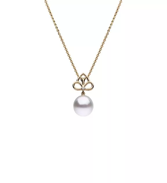 Collier aus 18 Karat Roségold mit Südseezuchtperle und Diamant von Autore