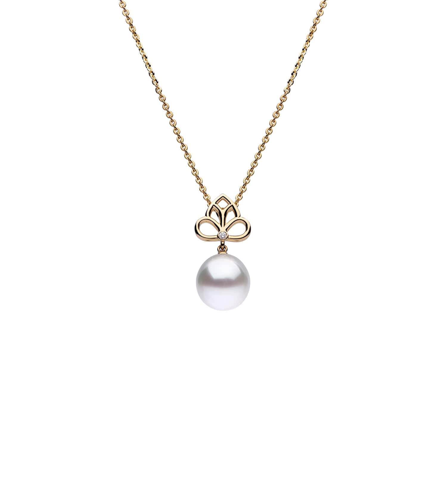 Collier aus 18 Karat Roségold mit Südseezuchtperle und Diamant von Autore