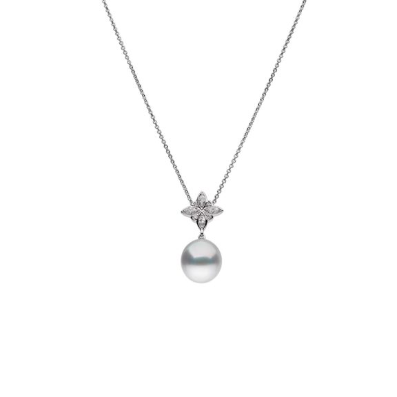 Collier aus 18 Karat Weißgold mit Südseezuchtperle und Diamanten von Autore