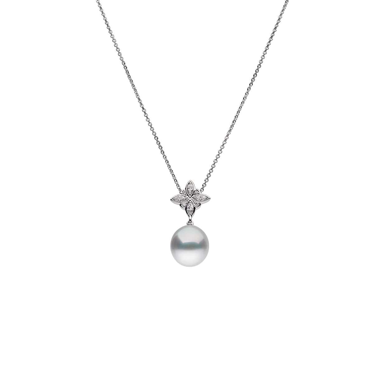 Collier aus 18 Karat Weißgold mit Südseezuchtperle und Diamanten von Autore