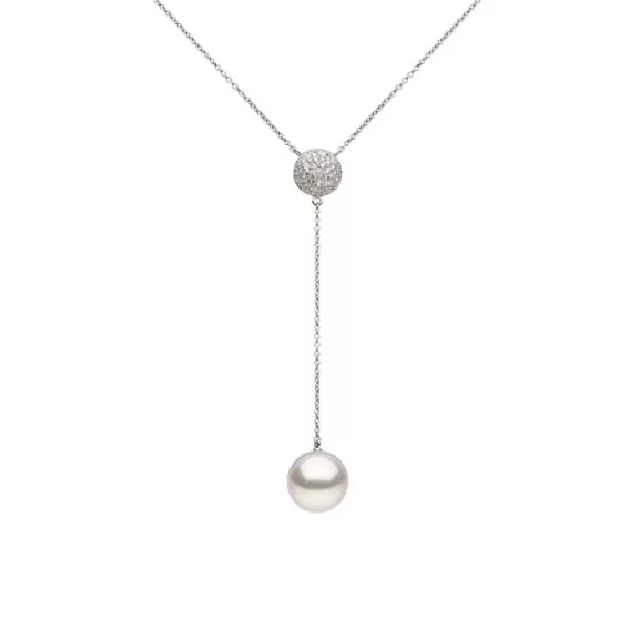 Collier aus 18 Karat Weißgold mit Südseezuchtperle und Diamanten von Autore