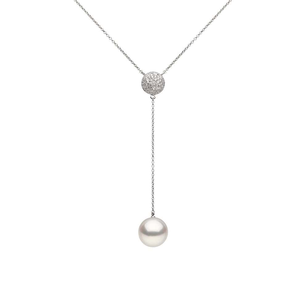 Collier aus 18 Karat Weißgold mit Südseezuchtperle und Diamanten von Autore