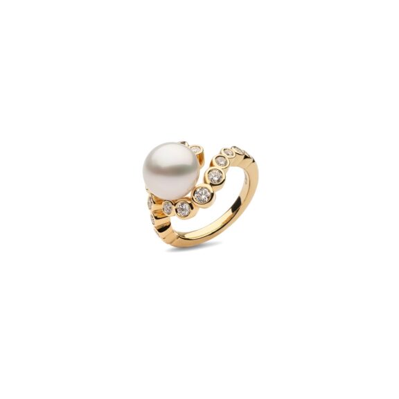 Ring aus 18 Karat Roségold mit Südseezuchtperle und Diamanten von Autore