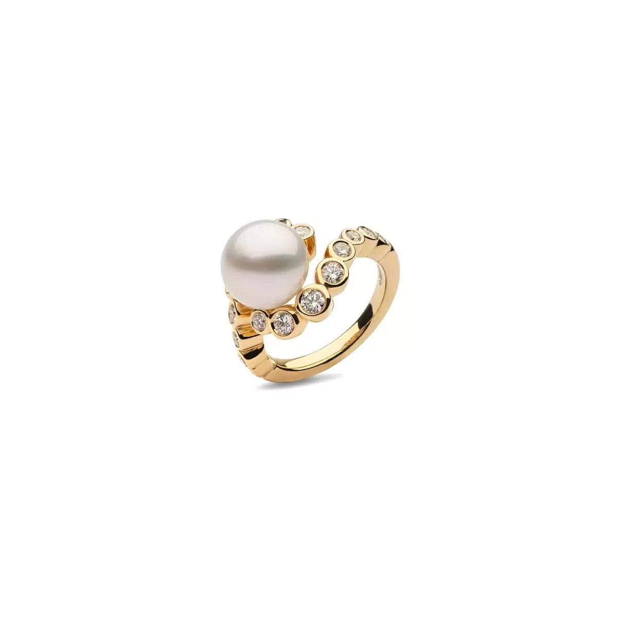Ring aus 18 Karat Roségold mit Südseezuchtperle und Diamanten von Autore