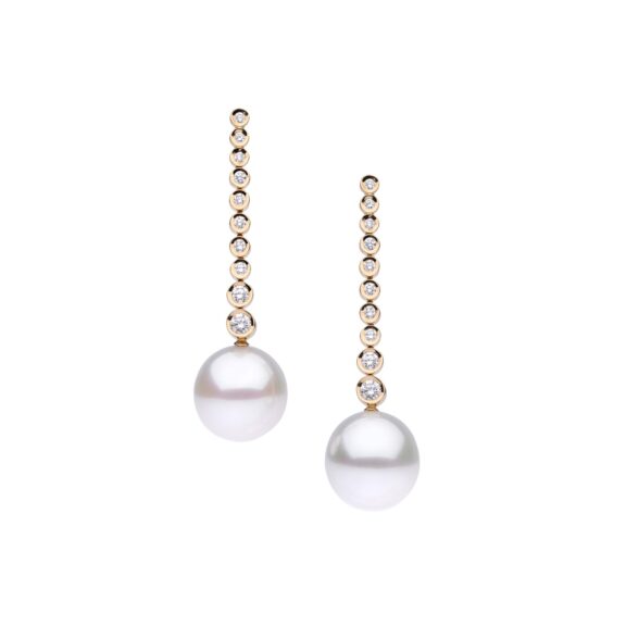 Ohrschmuck aus 18 Karat Roségold mit Südseezuchtperlen und Diamanten von Autore