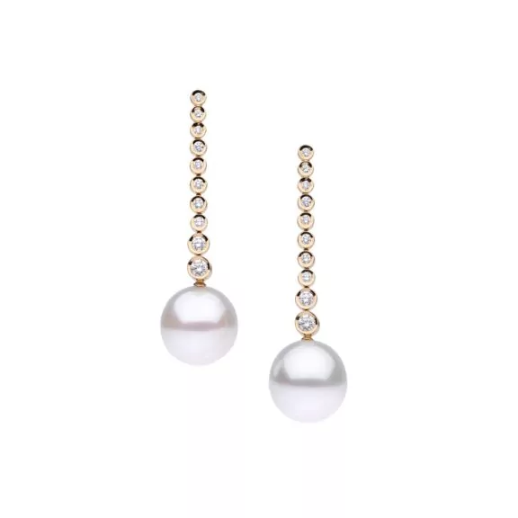 Ohrschmuck aus 18 Karat Roségold mit Südseezuchtperlen und Diamanten von Autore