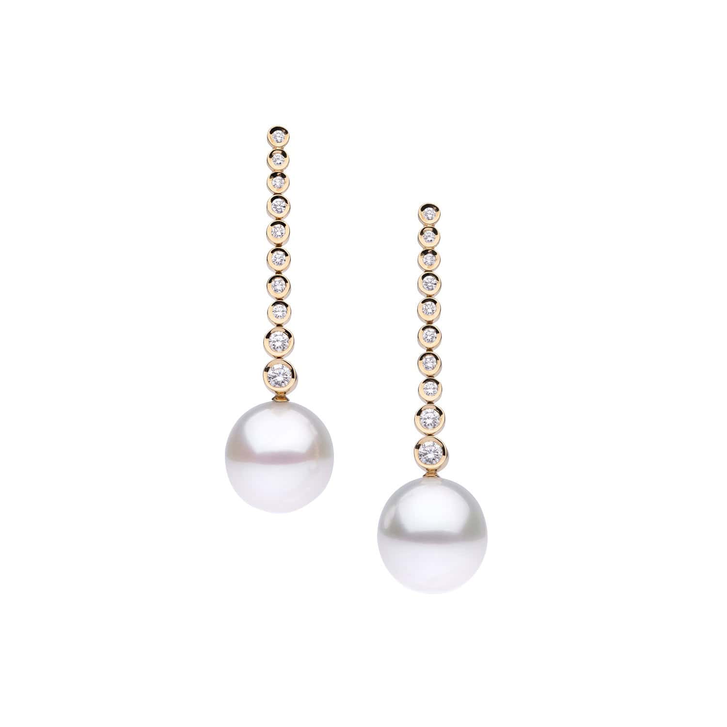 Ohrschmuck aus 18 Karat Roségold mit Südseezuchtperlen und Diamanten von Autore