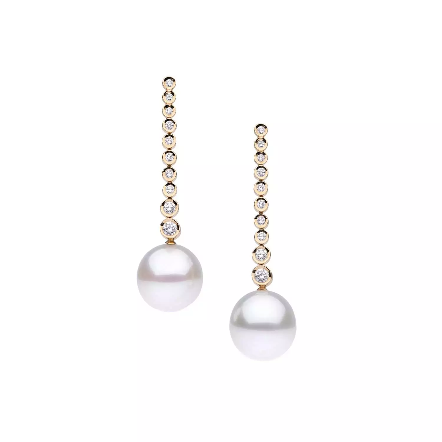 Ohrschmuck aus 18 Karat Roségold mit Südseezuchtperlen und Diamanten von Autore
