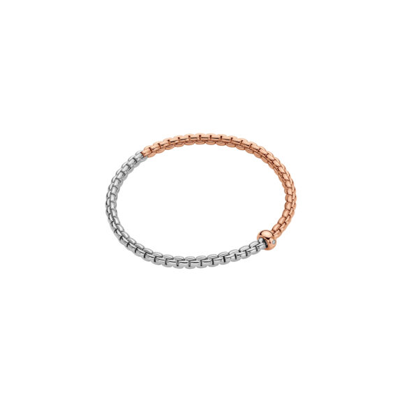 Flexibles Armband von Fope aus 18 Karat Weiß- und Roségold mit Brillanten