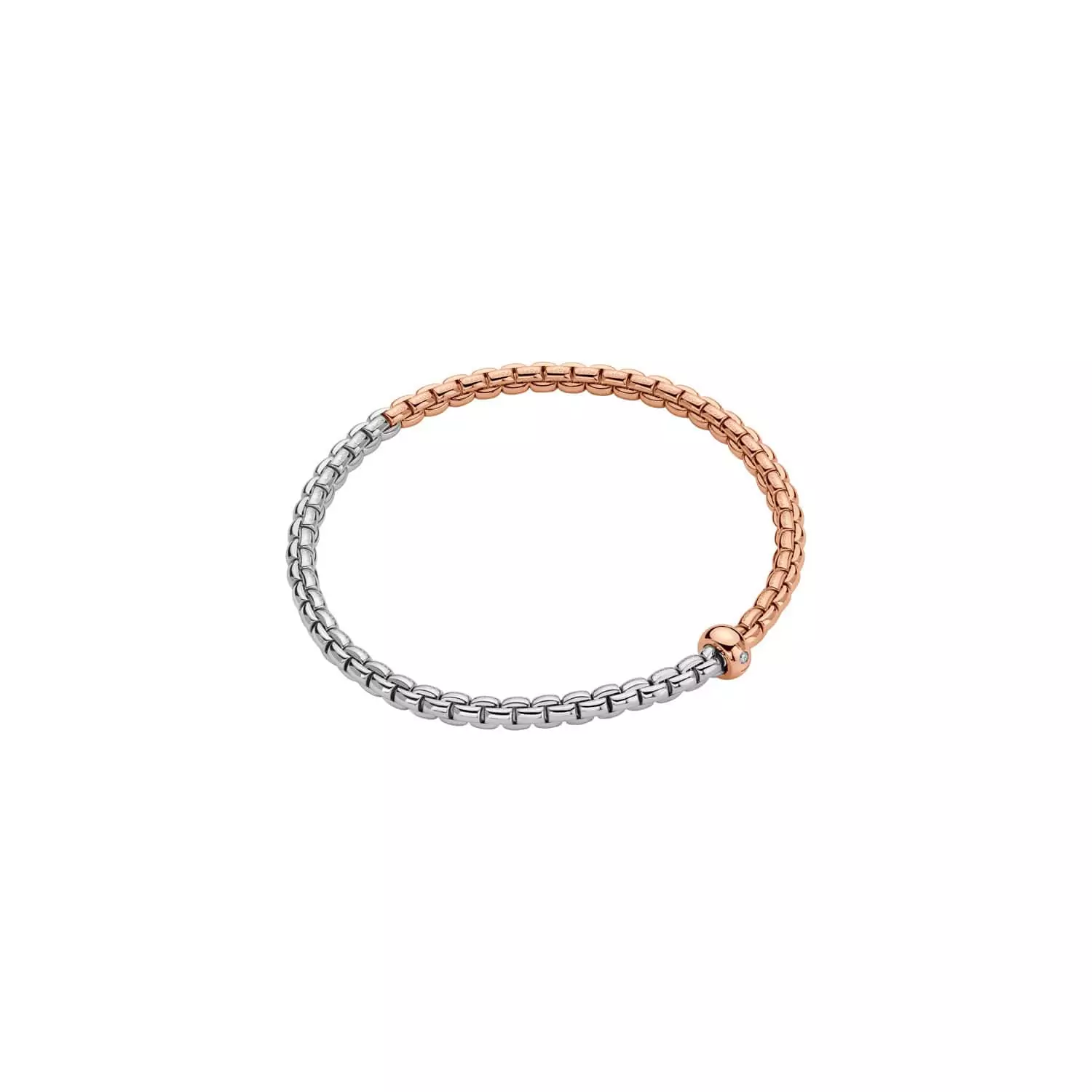 Flexibles Armband von Fope aus 18 Karat Weiß- und Roségold mit Brillanten