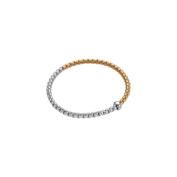 Flexibles Armband von Fope aus 18 Karat Weiß- und Gelbgold mit Brillanten