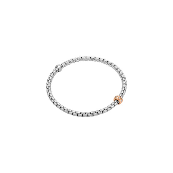 Flexibles Armband von Fope aus 18 Karat Weiß- und Roségold mit Brillanten