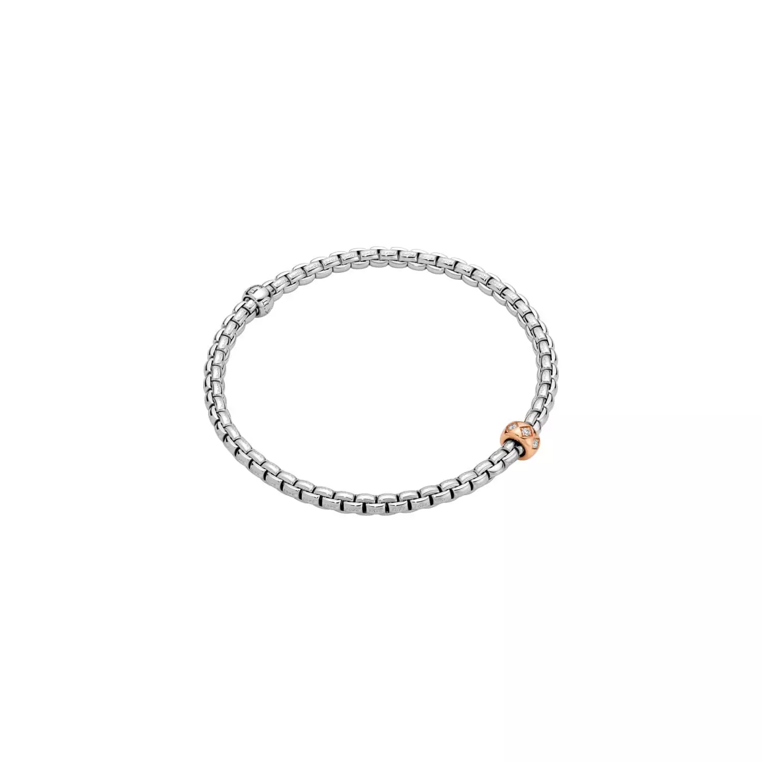 Flexibles Armband von Fope aus 18 Karat Weiß- und Roségold mit Brillanten