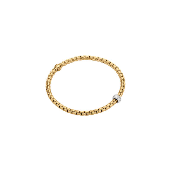 Eka Flexibles Armband von Fope aus 18 Karat Weiß- und Gelbgold mit Brillanten