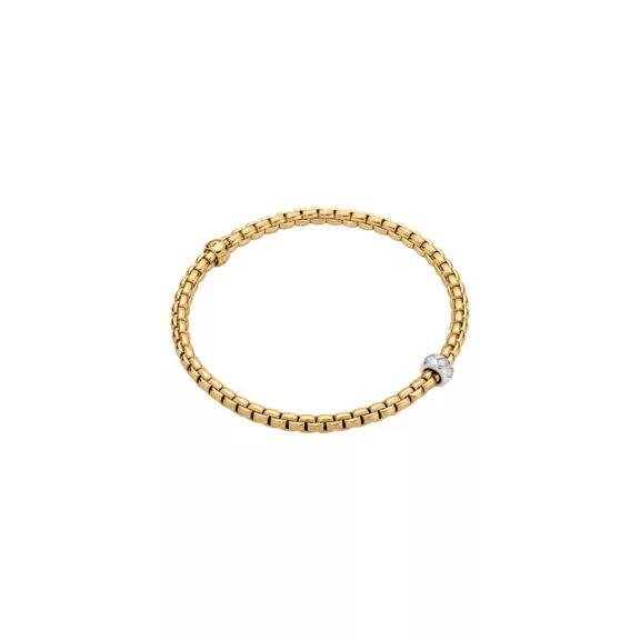 Eka Flexibles Armband von Fope aus 18 Karat Weiß- und Gelbgold mit Brillanten