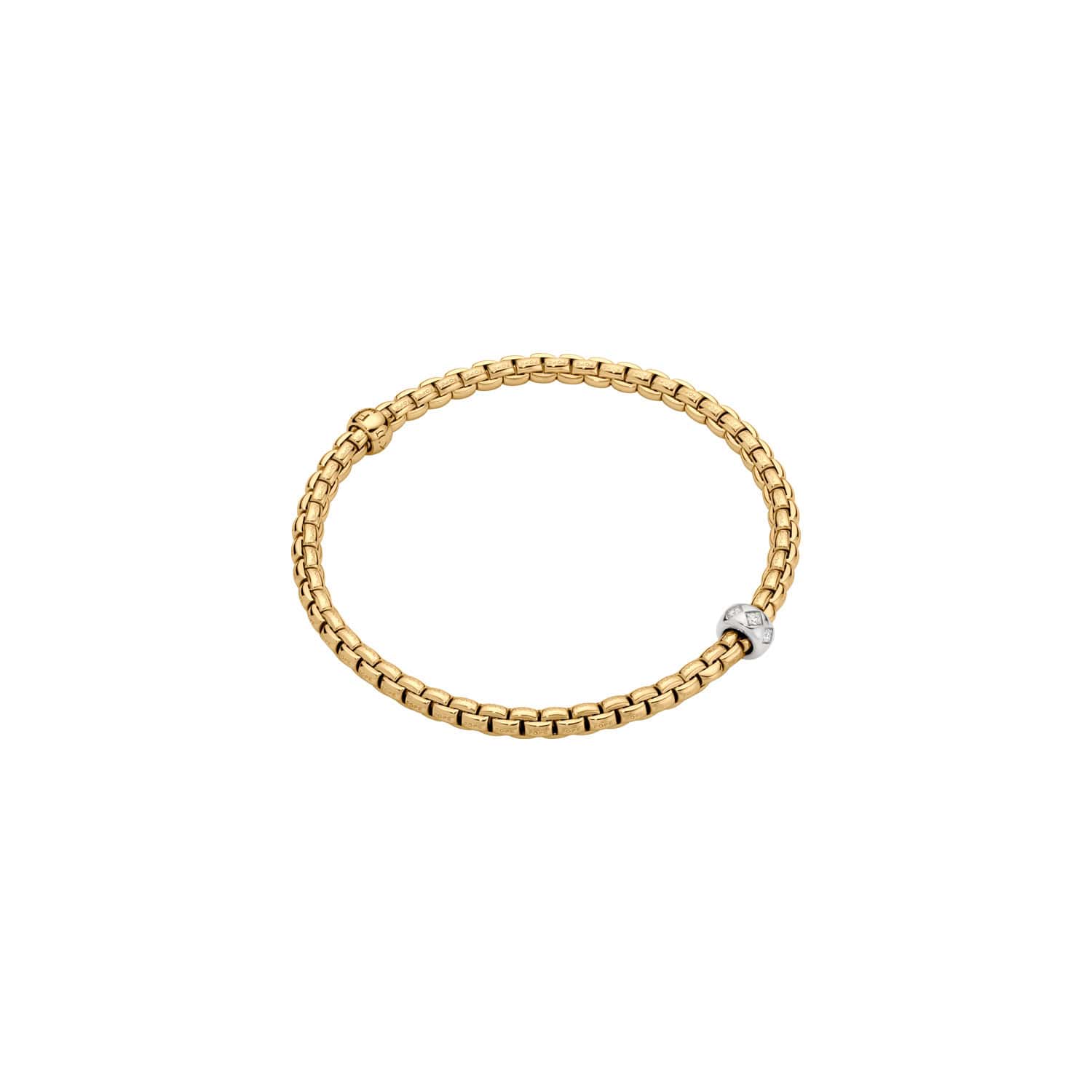Eka Flexibles Armband von Fope aus 18 Karat Weiß- und Gelbgold mit Brillanten