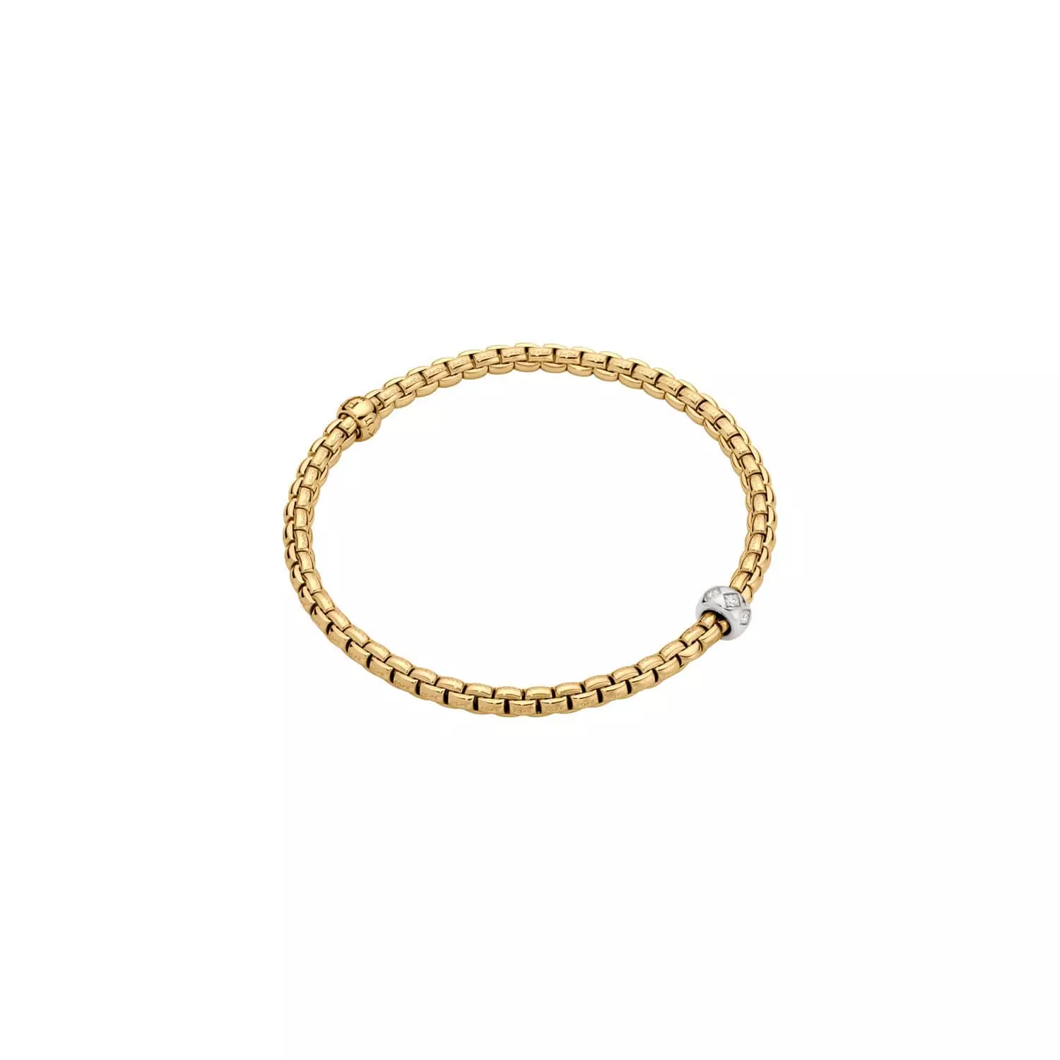 Eka Flexibles Armband von Fope aus 18 Karat Weiß- und Gelbgold mit Brillanten