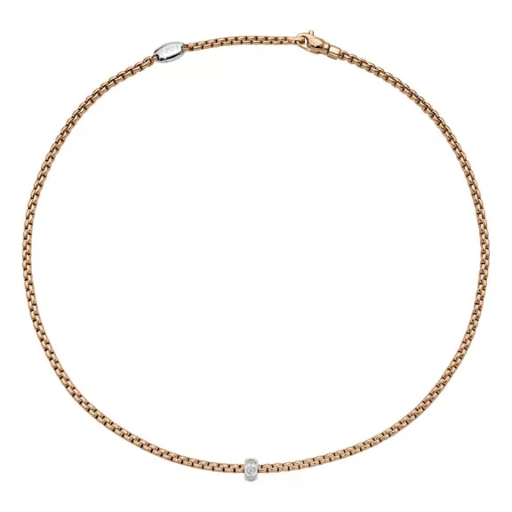 Collier von Fope aus 18 Karat Rosé- und Weißgold mit Brillanten