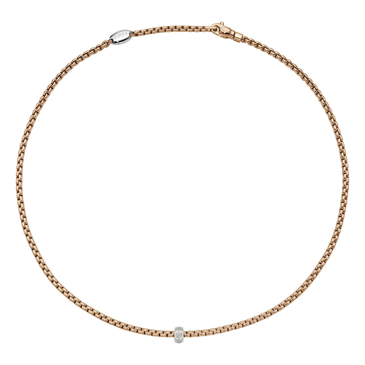 Collier von Fope aus 18 Karat Rosé- und Weißgold mit Brillanten