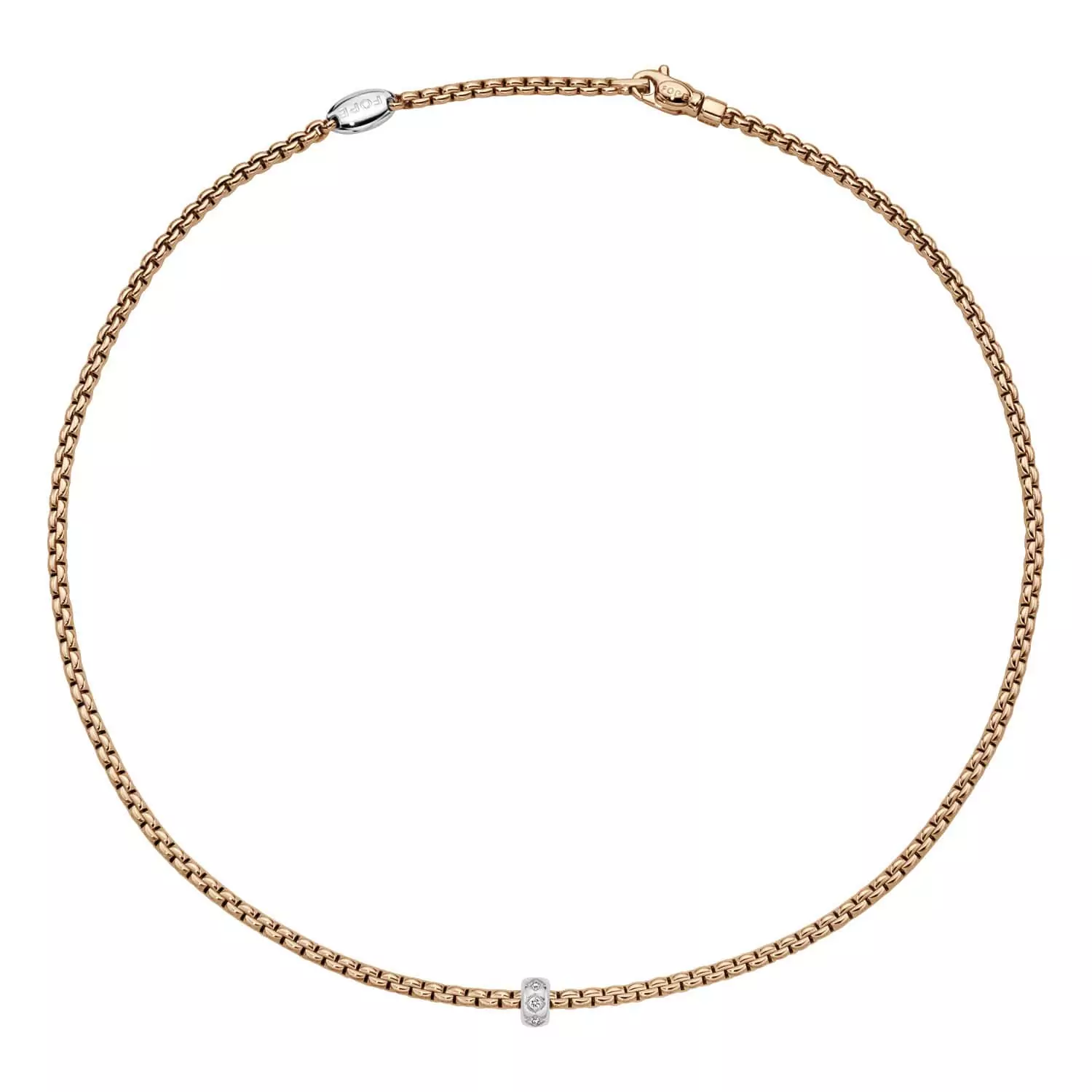 Collier von Fope aus 18 Karat Rosé- und Weißgold mit Brillanten