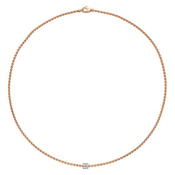 Collier von Fope aus 18 Karat Rosé- und Weißgold mit Brillanten
