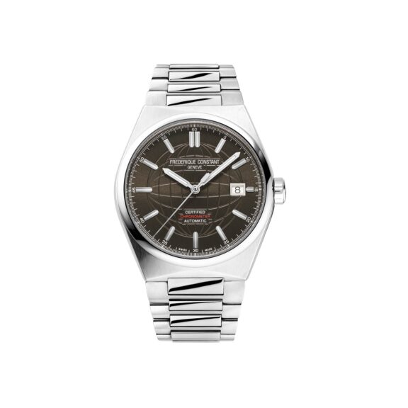 Frederique Constant Highlife Automatic COSC mit Gehäuse und Band aus Edelstahl und braunem Zifferblatt
