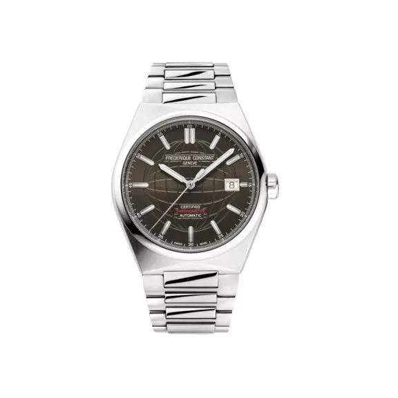 Frederique Constant Highlife Automatic COSC mit Gehäuse und Band aus Edelstahl und braunem Zifferblatt