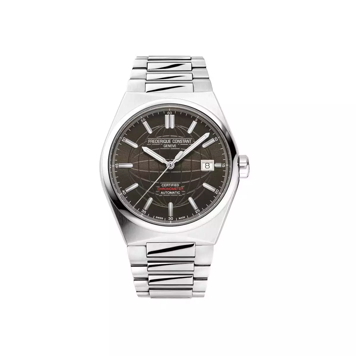 Frederique Constant Highlife Automatic COSC mit Gehäuse und Band aus Edelstahl und braunem Zifferblatt