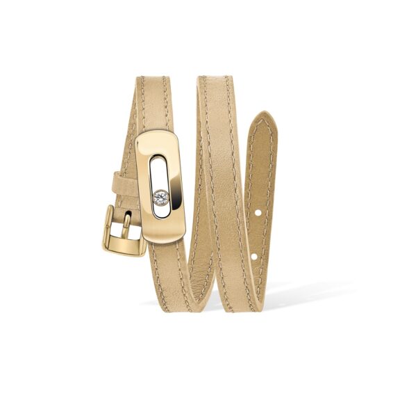 Messika My Move Lederarmband mit Element aus Gelbgold und Diamant