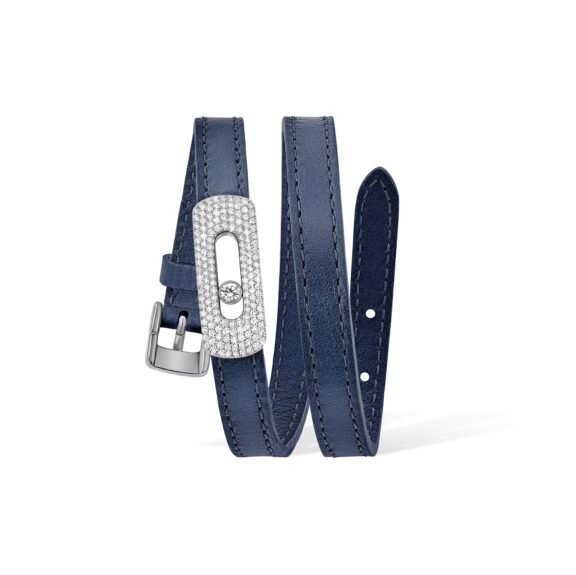 Messika My Move Lederarmband mit Element aus Weißgold und Diamanten