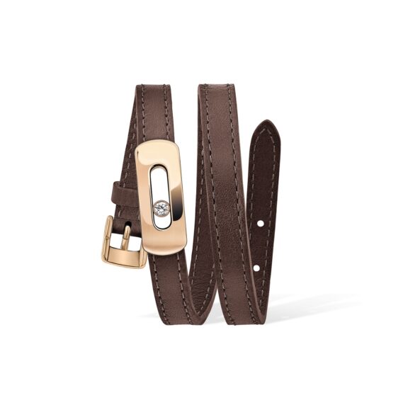 Messika My Move Lederarmband mit Element aus Roségold und Diamant