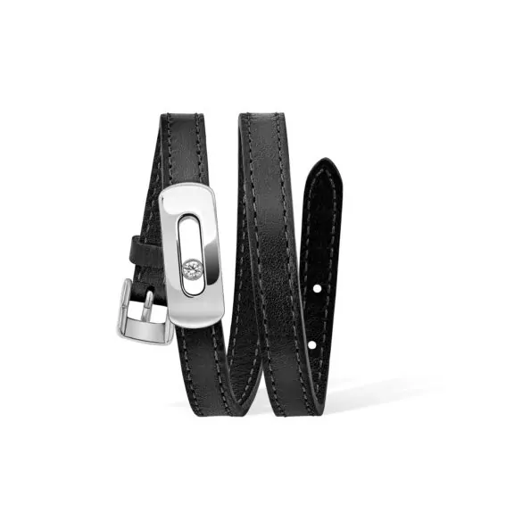 Messika My Move Lederarmband mit Element aus Weißgold und Diamant