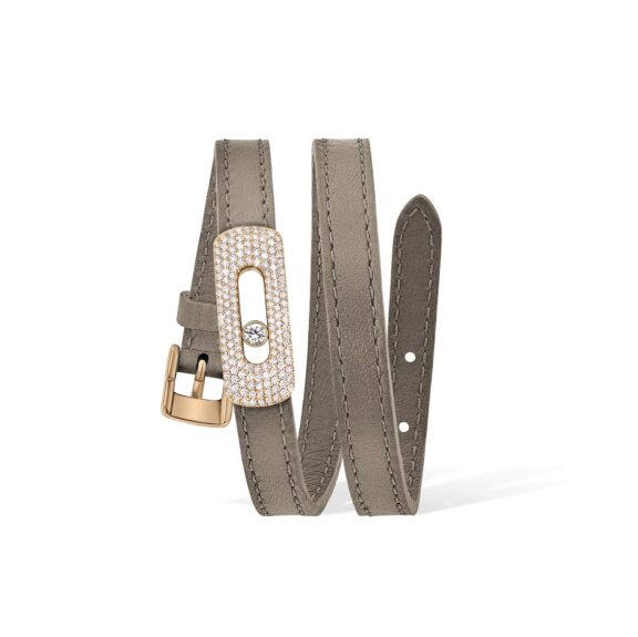 Messika My Move Lederarmband mit Element aus Roségold und Diamanten