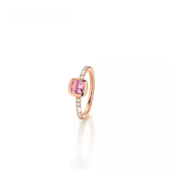 Ring aus Roségold mit Turmalin und Diamanten