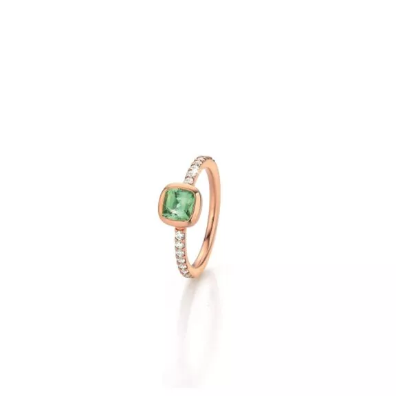 Ring aus Roségold mit Turmalin und Diamanten