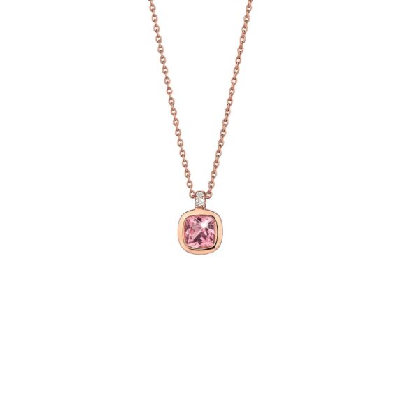 Collier aus Roségold mit Turmalin und Diamanten