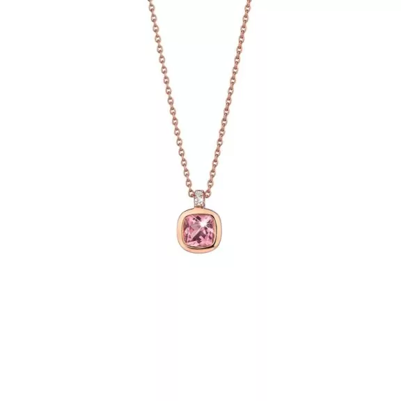 Collier aus Roségold mit Turmalin und Diamanten