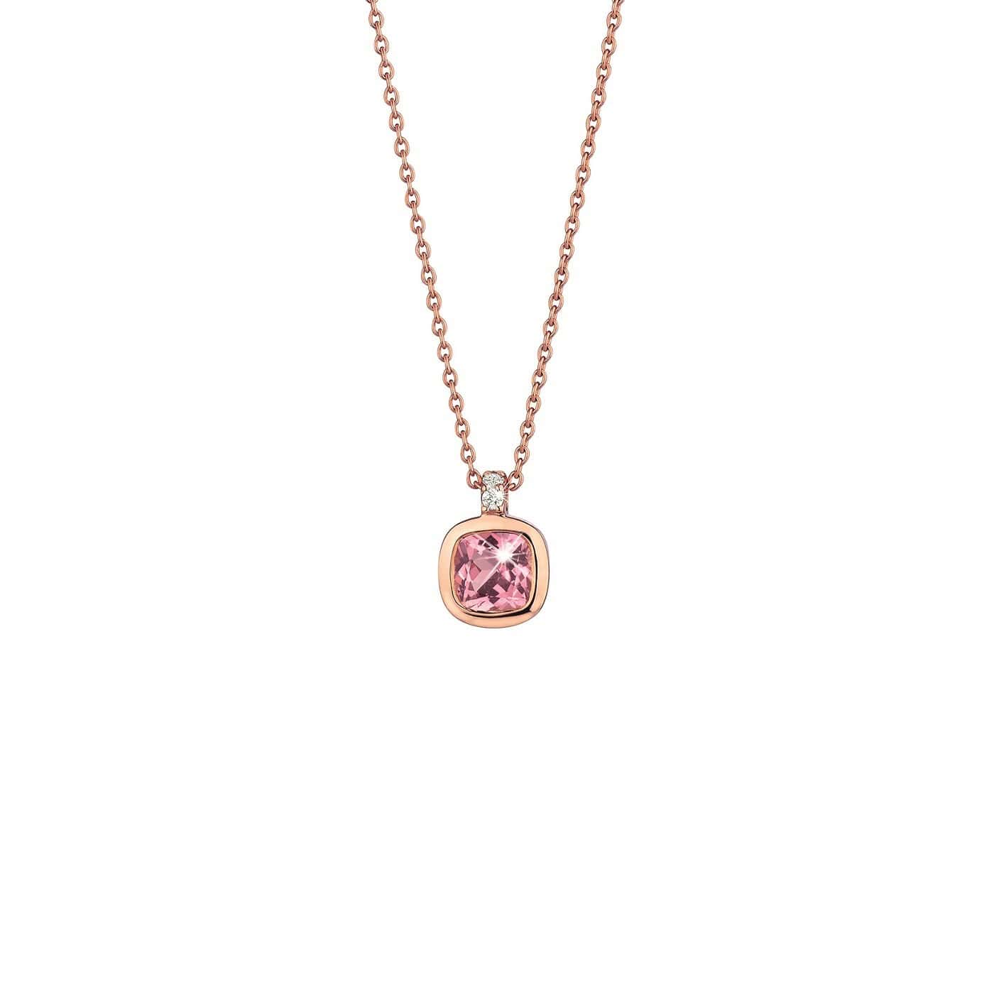 Collier aus Roségold mit Turmalin und Diamanten