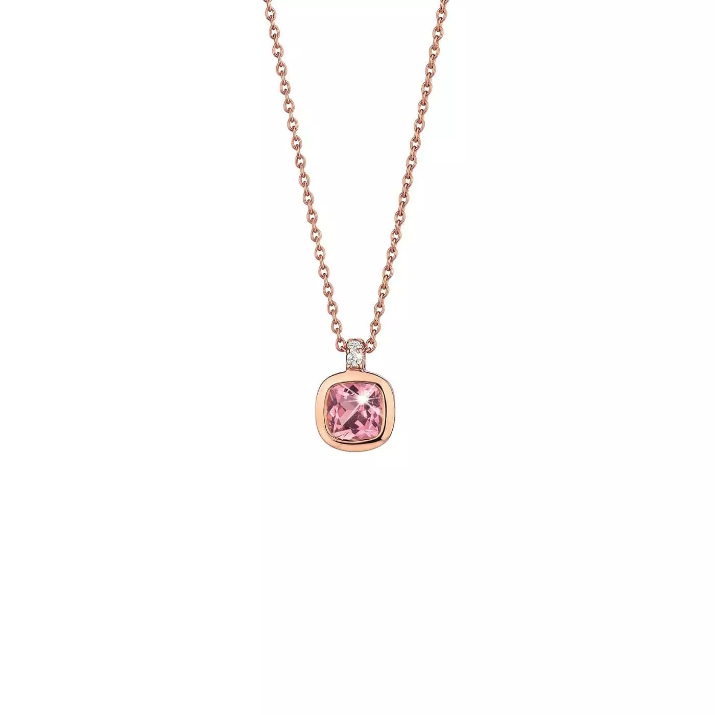 Collier aus Roségold mit Turmalin und Diamanten