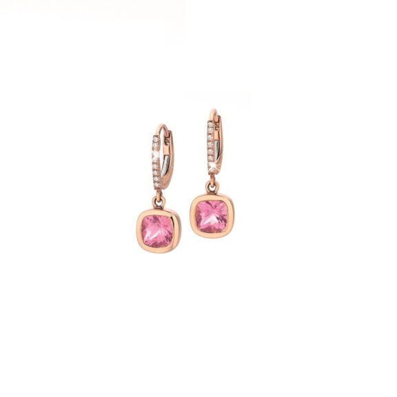 Ohrschmuck aus Roségold mit Turmalin und Diamanten