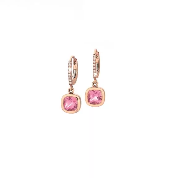Ohrschmuck aus Roségold mit Turmalin und Diamanten
