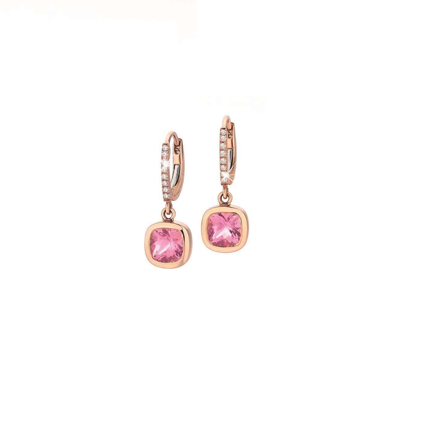 Ohrschmuck aus Roségold mit Turmalin und Diamanten