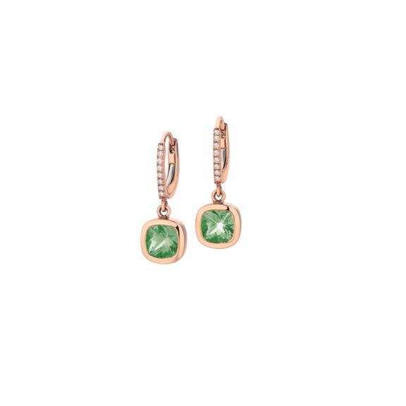Ohrschmuck aus Roségold mit Turmalin und Diamanten