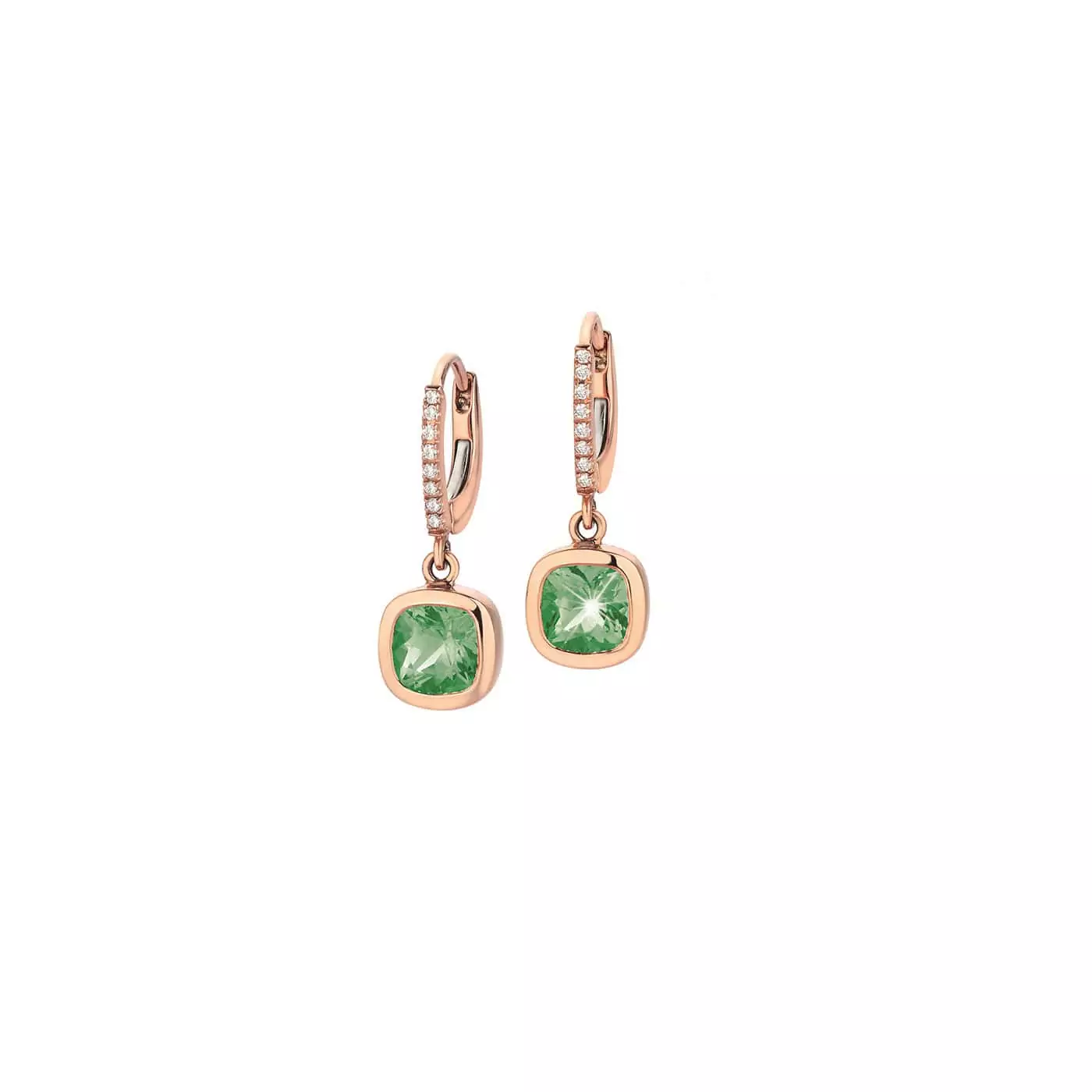Ohrschmuck aus Roségold mit Turmalin und Diamanten