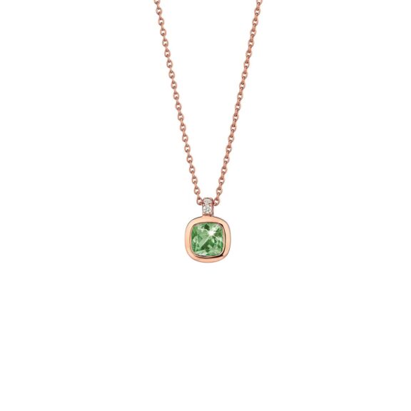 Collier aus Roségold mit Turmalin und Diamanten