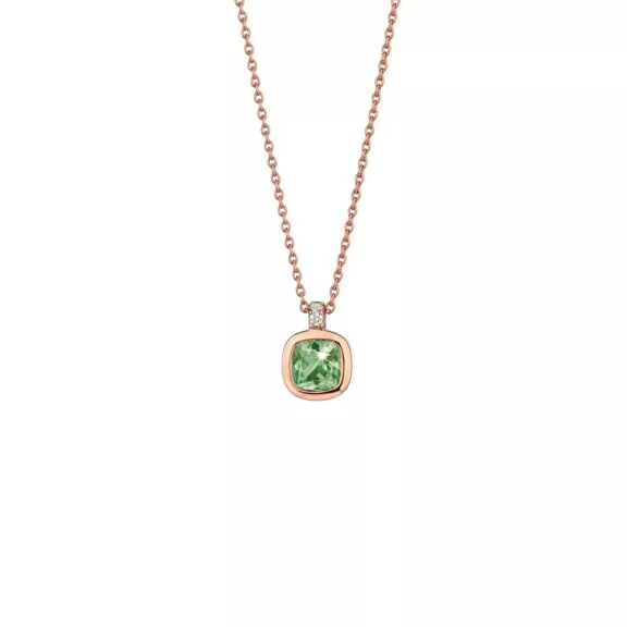 Collier aus Roségold mit Turmalin und Diamanten