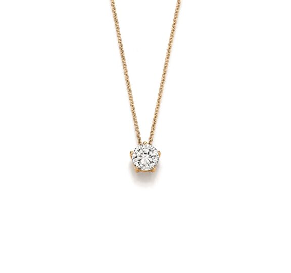 Collier aus Roségold mit Diamant