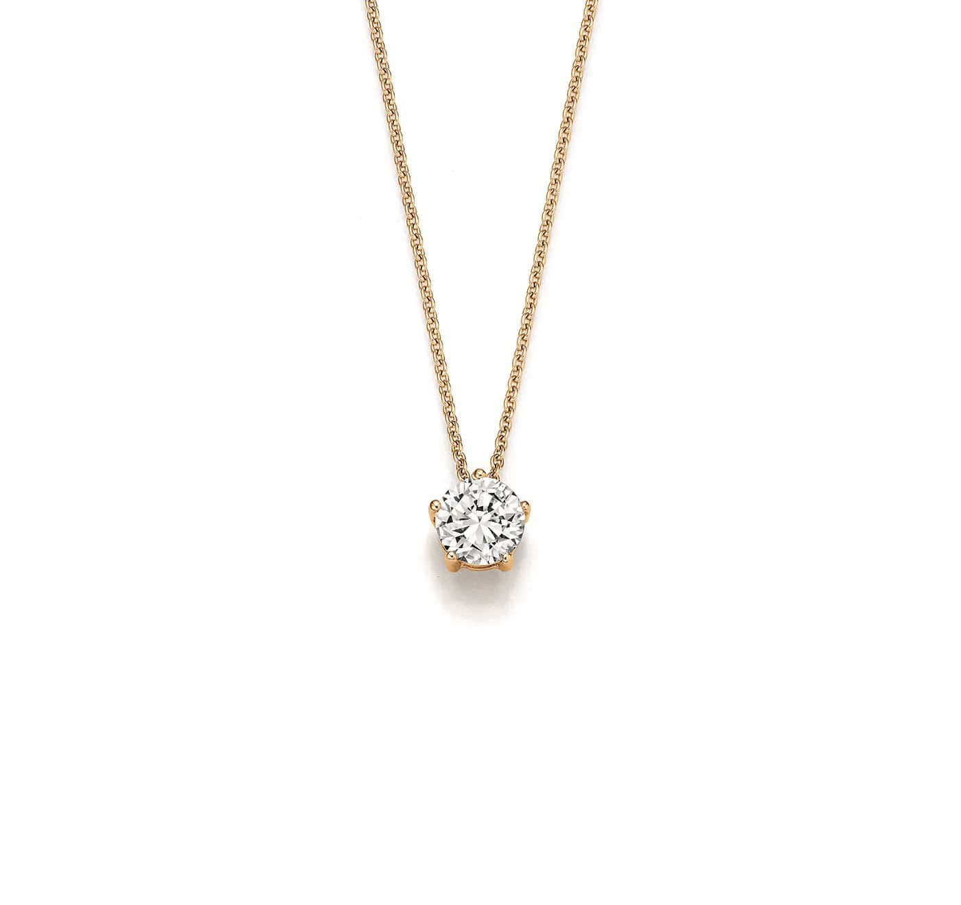 Collier aus Roségold mit Diamant