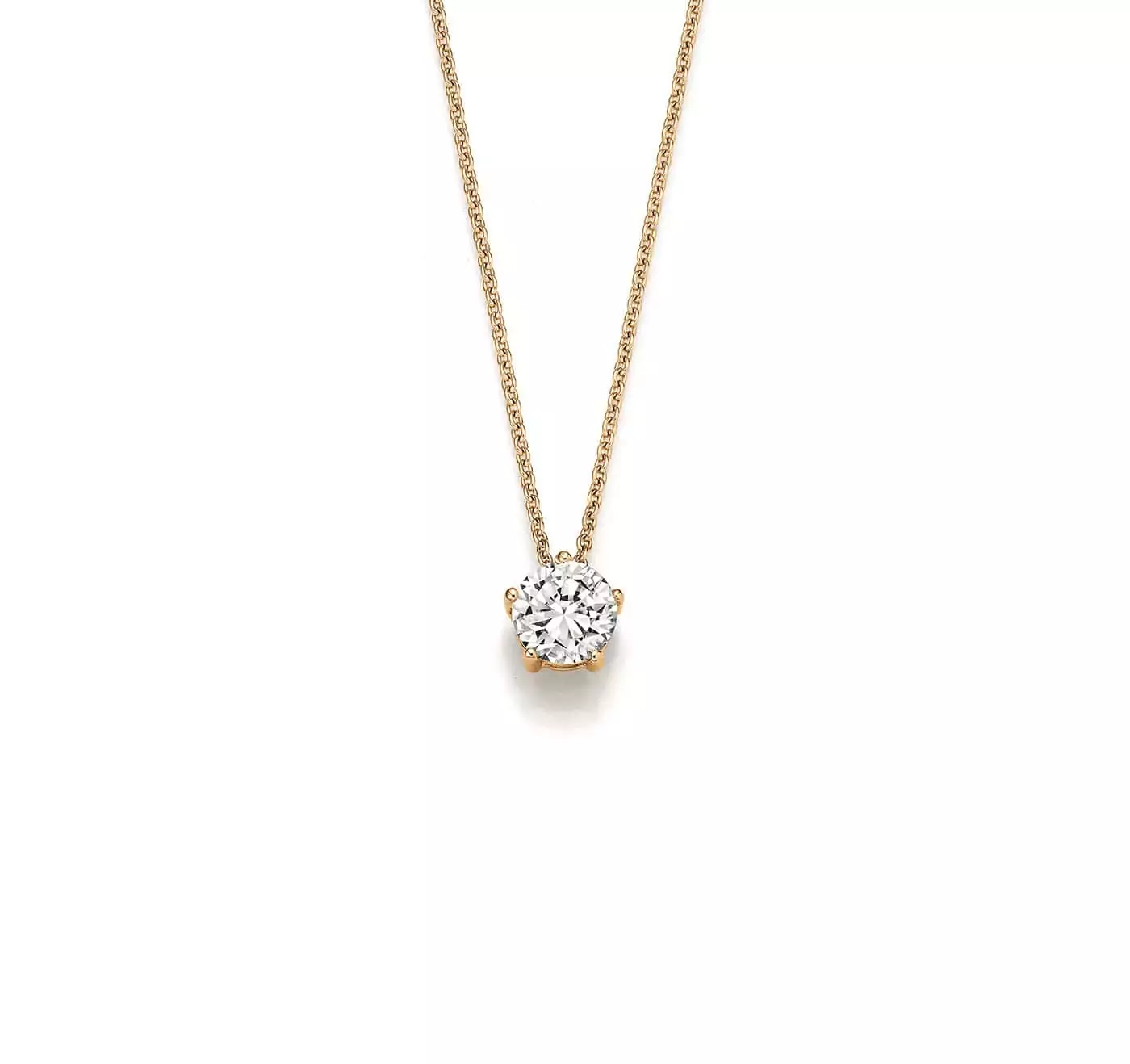 Collier aus Roségold mit Diamant
