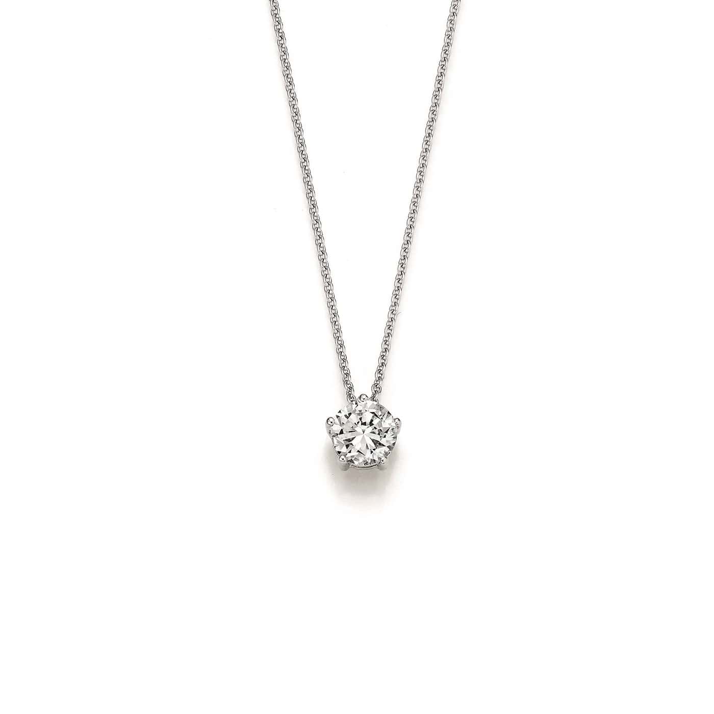 Collier aus Weißgold mit Diamant